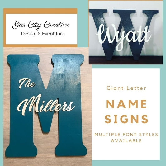 Initial Name Sign - Gas City Creative Design & Event https://www.facebook.com/gascitycreative/