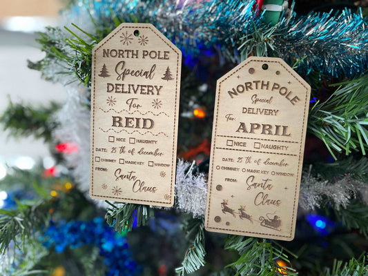 North Pole Delivery Tags - Gas City Creative Design & Event https://www.facebook.com/gascitycreative/