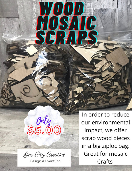 Wood Mosaic Scraps - Gas City Creative Design & Event https://www.facebook.com/gascitycreative/
